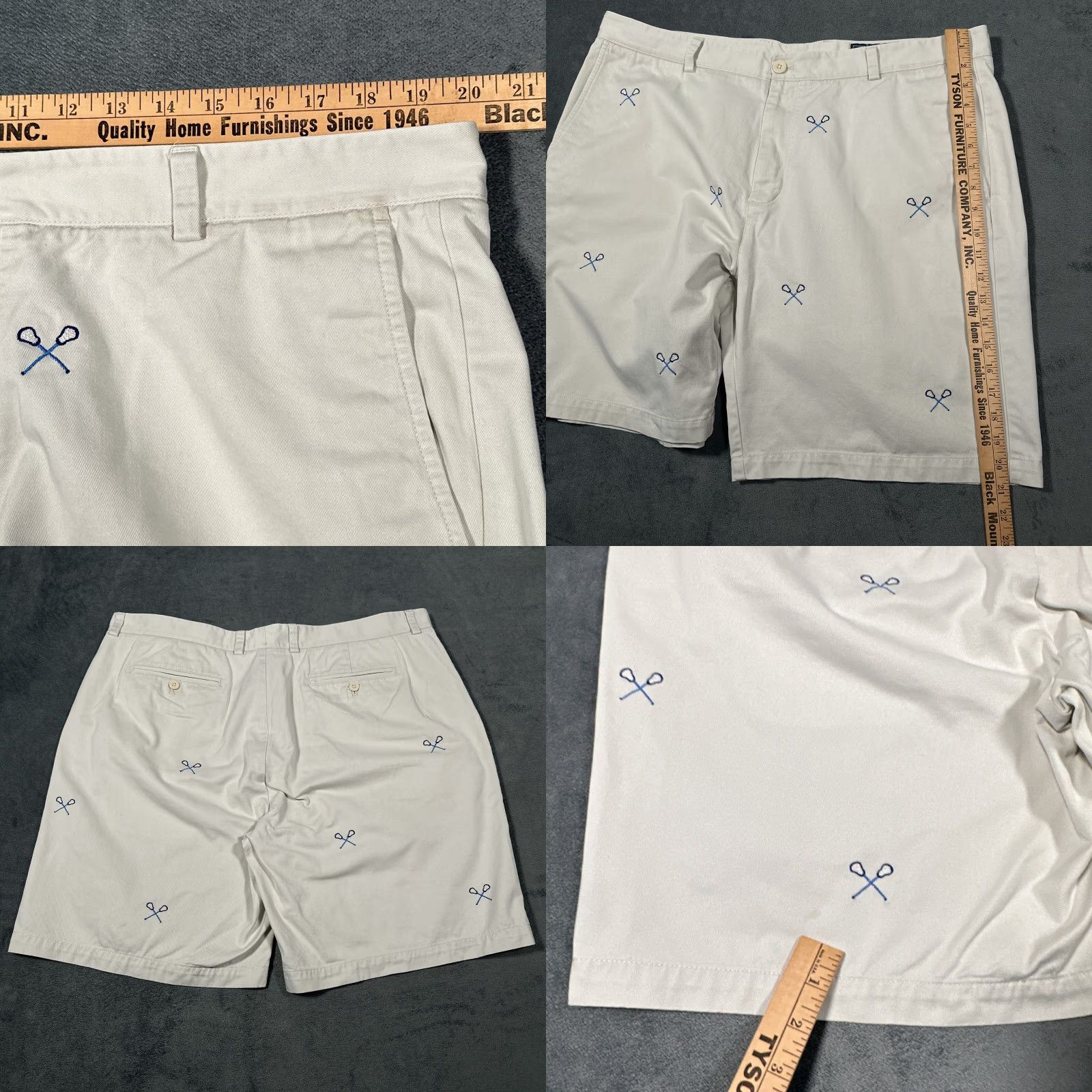 Vineyard Vines VINEYARD VINES Mens Breaker Shorts 40 White Cotton Twill Embroidered Casual Chino Beach Outdoor Size US 40 / EU 56 - 8 Thumbnail