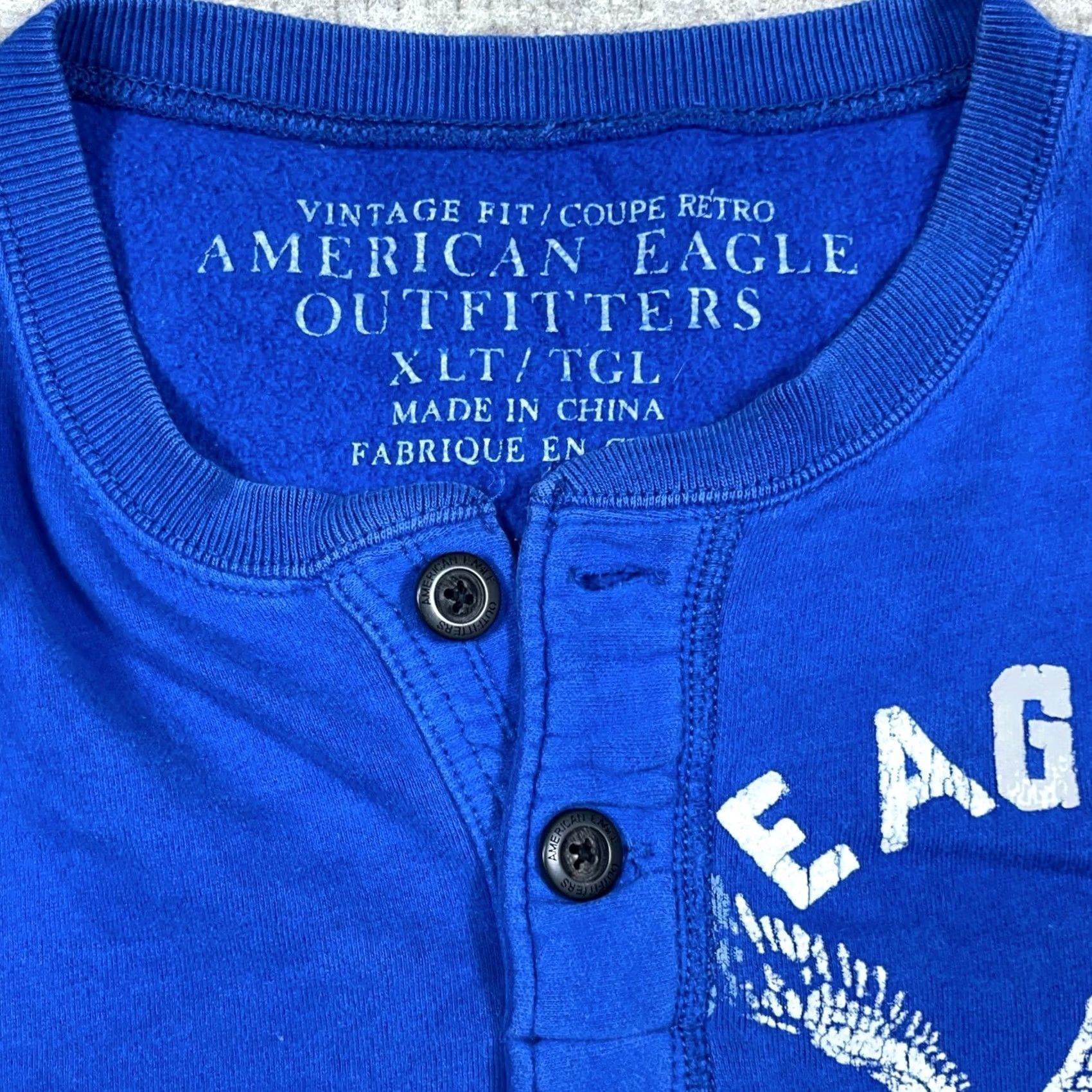 American Eagle Outfitters VINTAGE American Eagle Outfitters Sweatshirt Shirt Mens XL Blue Henley Crewneck 2000s Bird Logo Embroidered Hooded Sweatshirt Size US XL / EU 56 / 4 - 5 Thumbnail