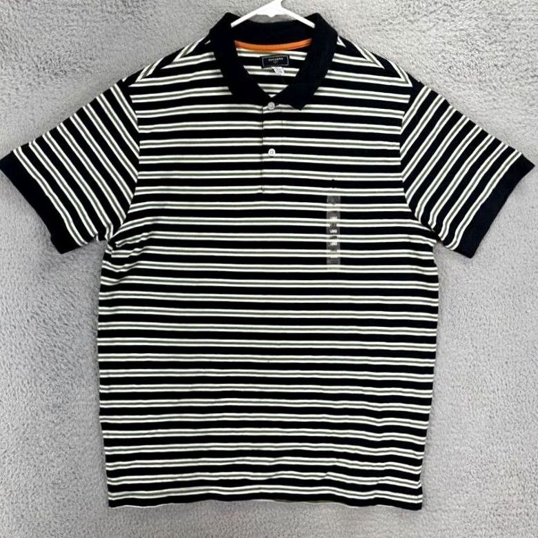 Dockers Dockers Polo Shirt Mens Large Black Striped 100% Cotton Rugby Outdoor NEW Size US L / EU 52-54 / 3 - 2 Thumbnail