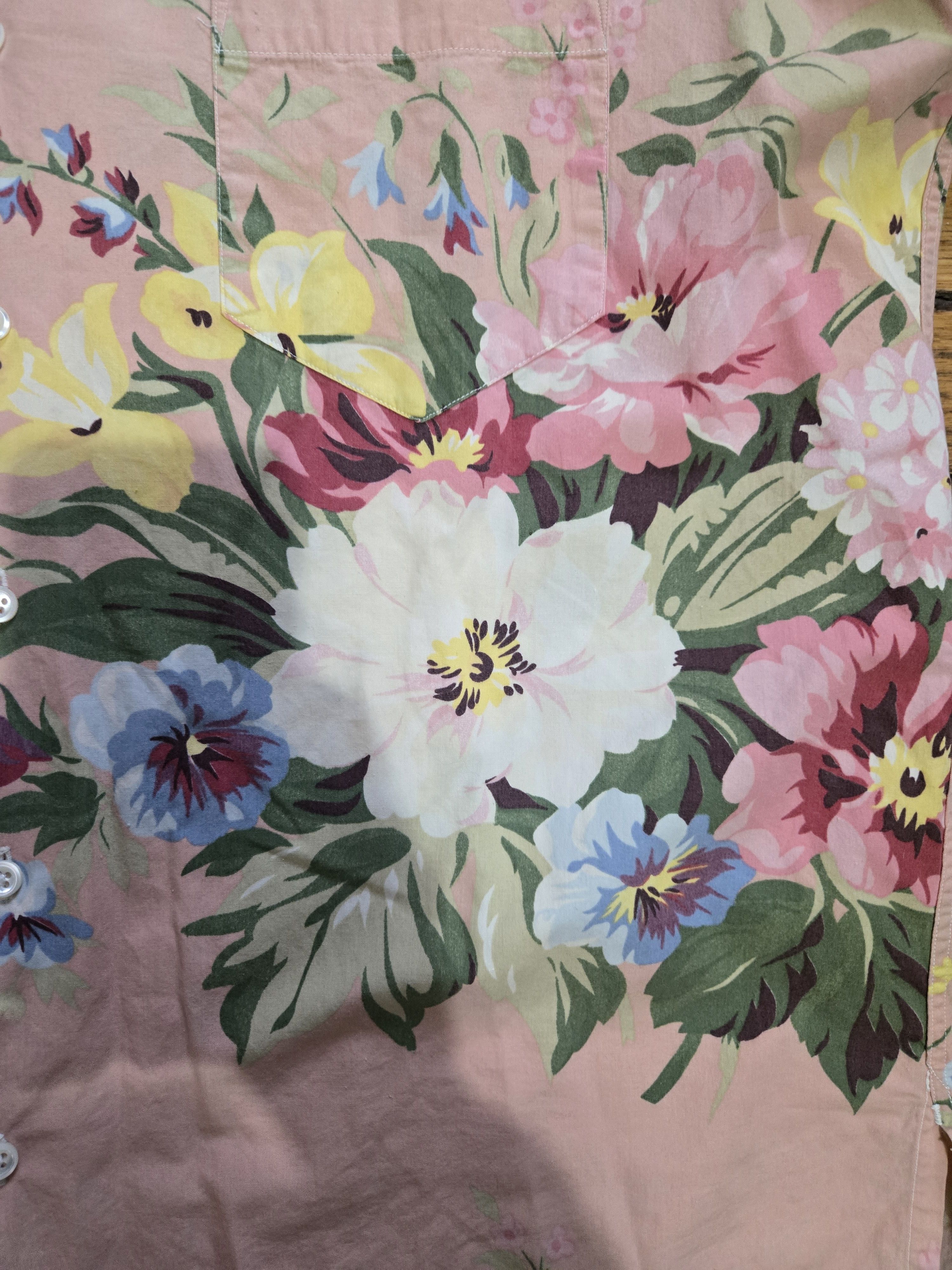 Polo Ralph Lauren Vtg 90s Ralph Lauren Polo M Pink Floral Hawaiian Collared Size US M / EU 48-50 / 2 - 2 Thumbnail