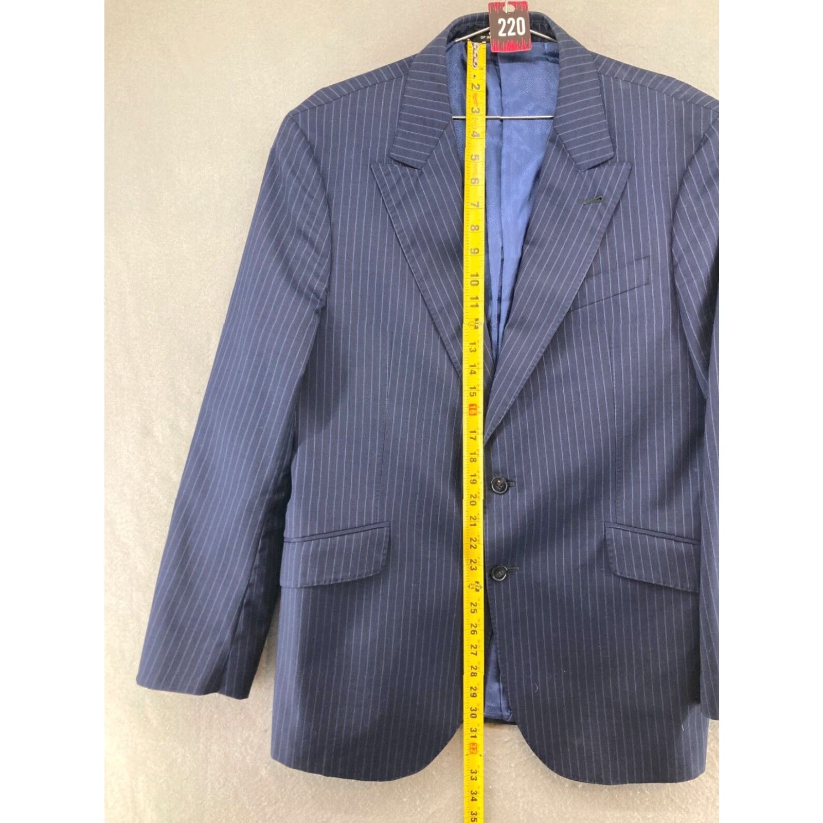 Joseph Abboud Joseph Abboud Mens Wool Suit Jacket Blue Pinstripe 42R Regular Single-Breasted Size 42R - 3 Thumbnail