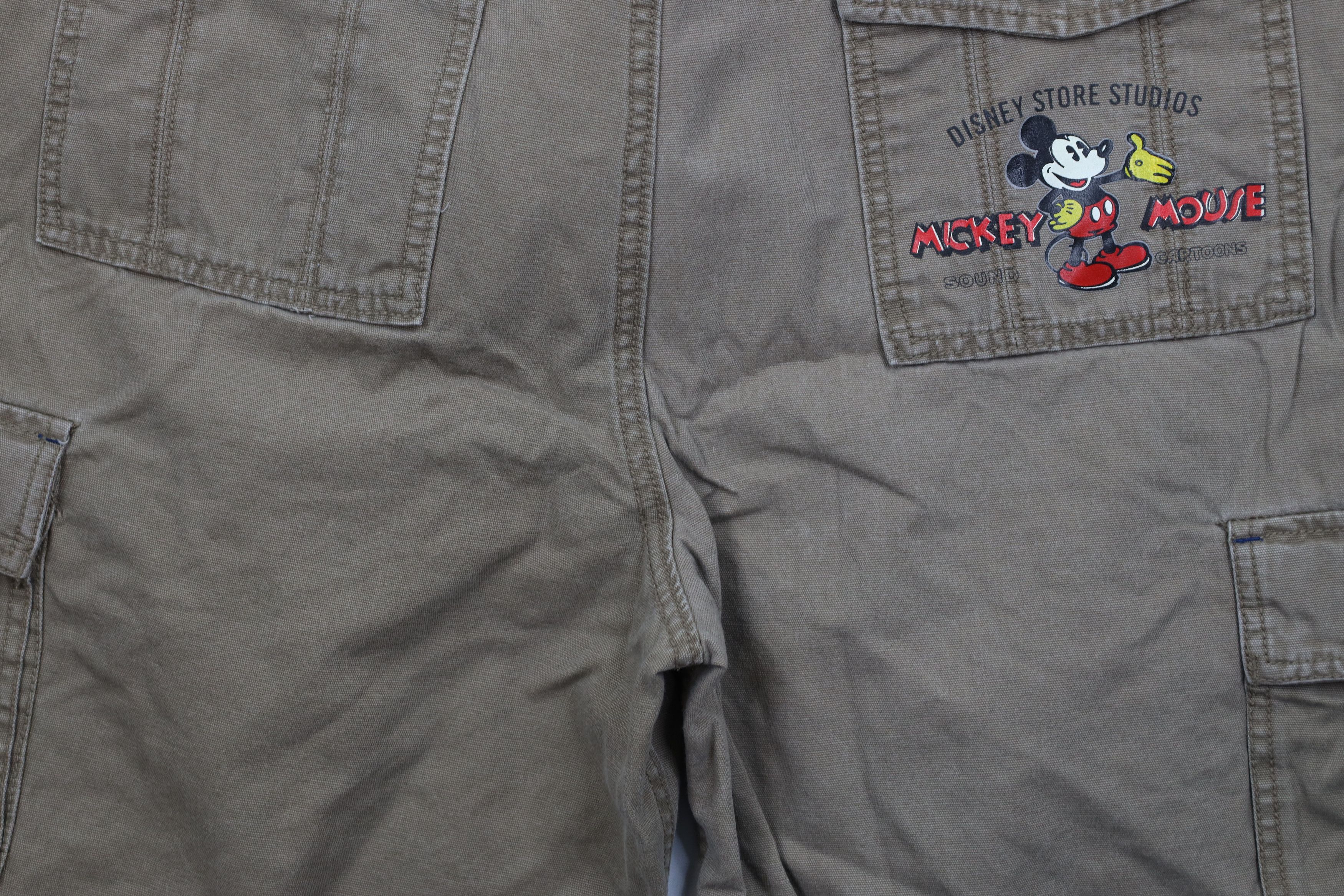 Disney × Vintage Vintage 90s Disney Mickey Mouse Baggy Canvas Cargo Shorts Size US 34 / EU 50 - 10 Thumbnail