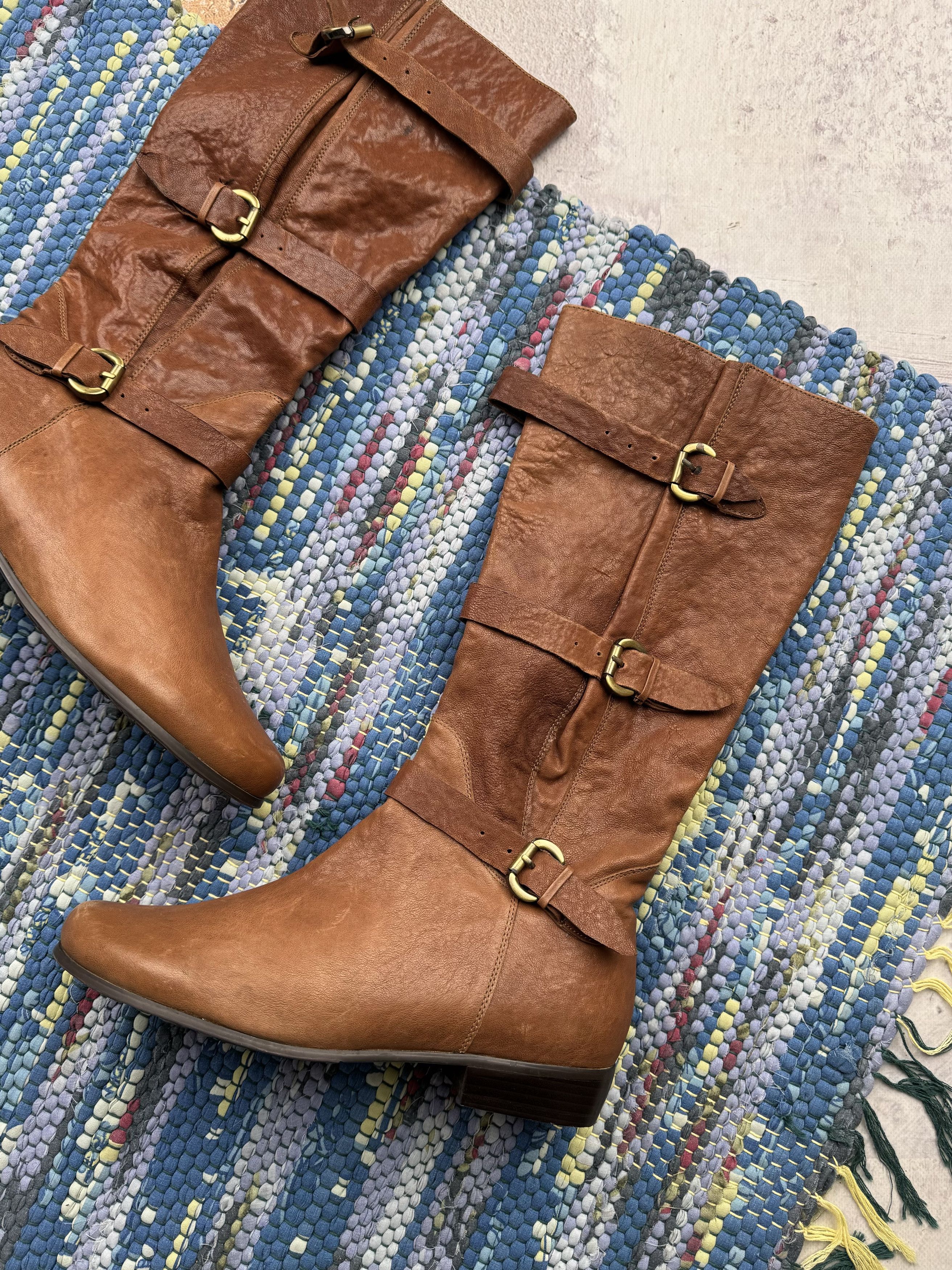 Vintage Vintage Leather Boots With Straps A300D2(615) Size US 9 / IT 39 - 3 Thumbnail