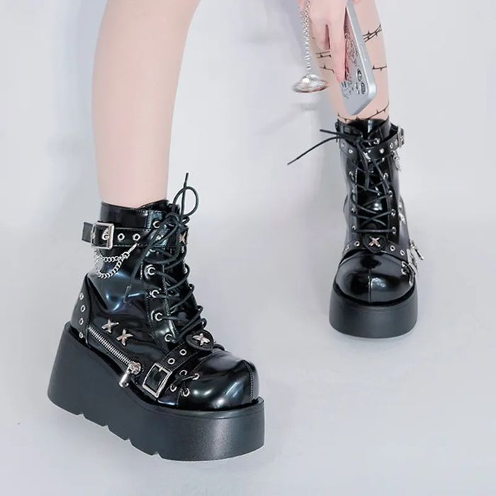 Vintage Black Gothic Opium Boots | Grailed