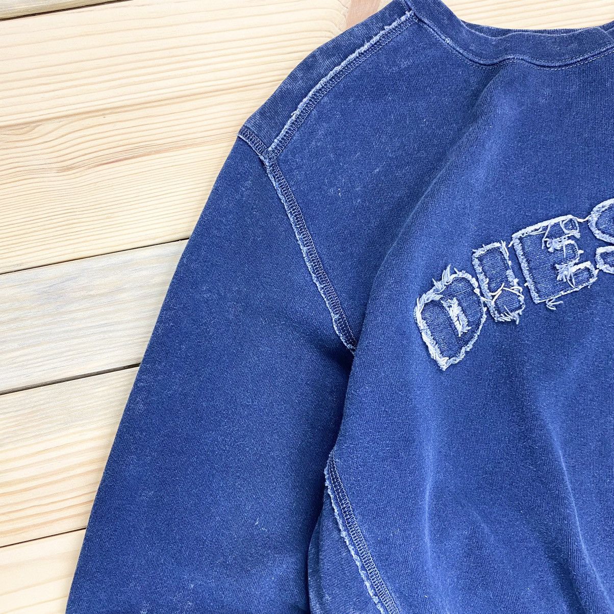 Diesel Blue Denim Sweatshirt Diesel With Stonewashed Design Size US M / EU 48-50 / 2 - 3 Thumbnail