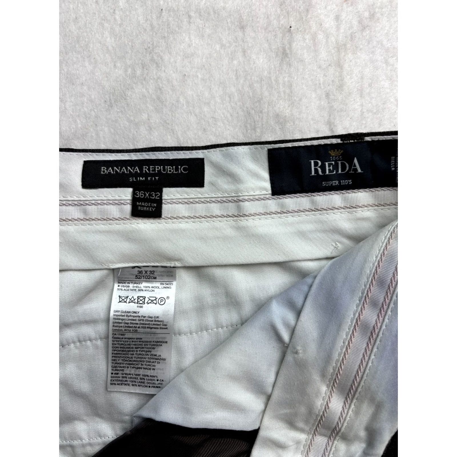 Banana Republic Banana Republic REDA Italy Slim Wool Super 110s Pants Men Brown Check Fit 36x32 38x29 Size US 36 / EU 52 - 3 Thumbnail