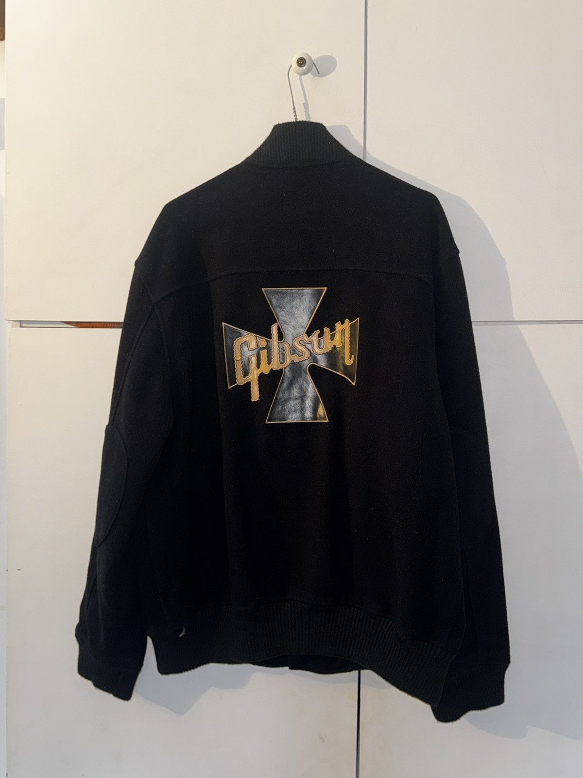 Other Gibson Leather Cross Wool Varsity Bomber Jacket Black Size L Size US L / EU 52-54 / 3 - 2 Thumbnail