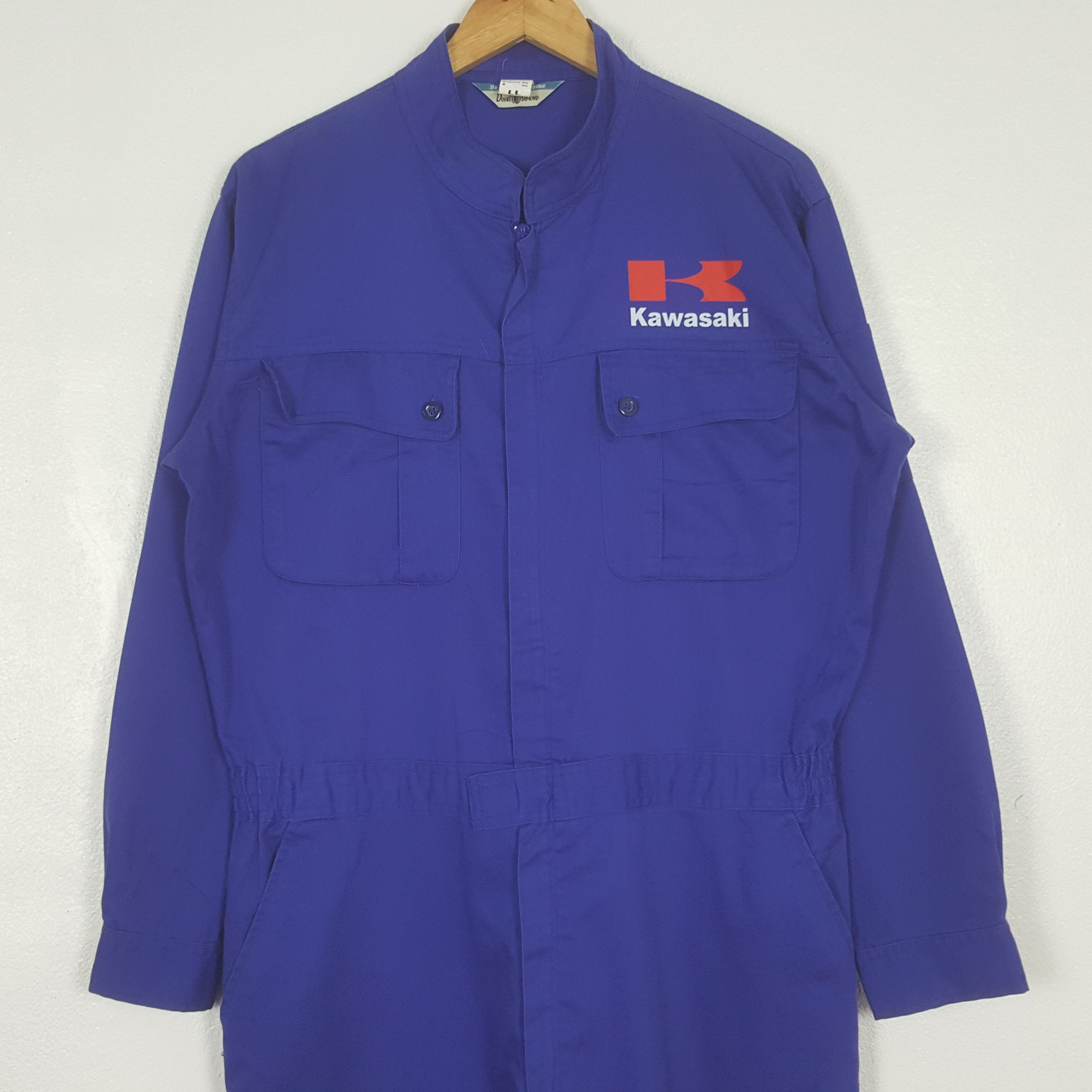 Japanese Brand Vintage Kawasaki Racing Motorsports Coverall Jacket C310N1 Size US L / EU 52-54 / 3 - 5 Thumbnail