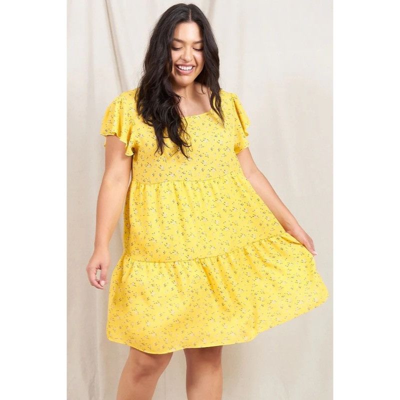 Other Yellow Floral Ruffle Sleeve Sundress - Small Women's Summer Size S / US 4 / IT 40 - 1 Thumbnail