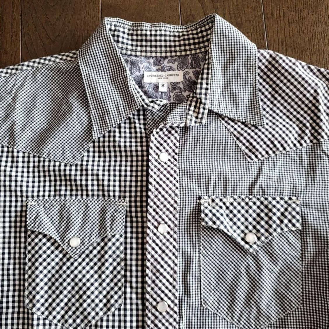 Engineered Garments ENGINEERED GARMENTS Shirt Size S Gray Blue Gingham Check Long Sleeve Pre-owned Size US S / EU 44-46 / 1 - 6 Thumbnail