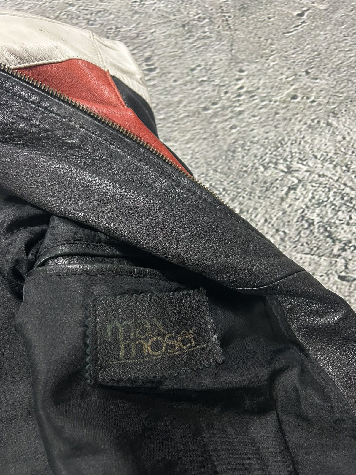 Other Vintage USA leather jacket flag black red white Max Moser Size US M / EU 48-50 / 2 - 9 Thumbnail