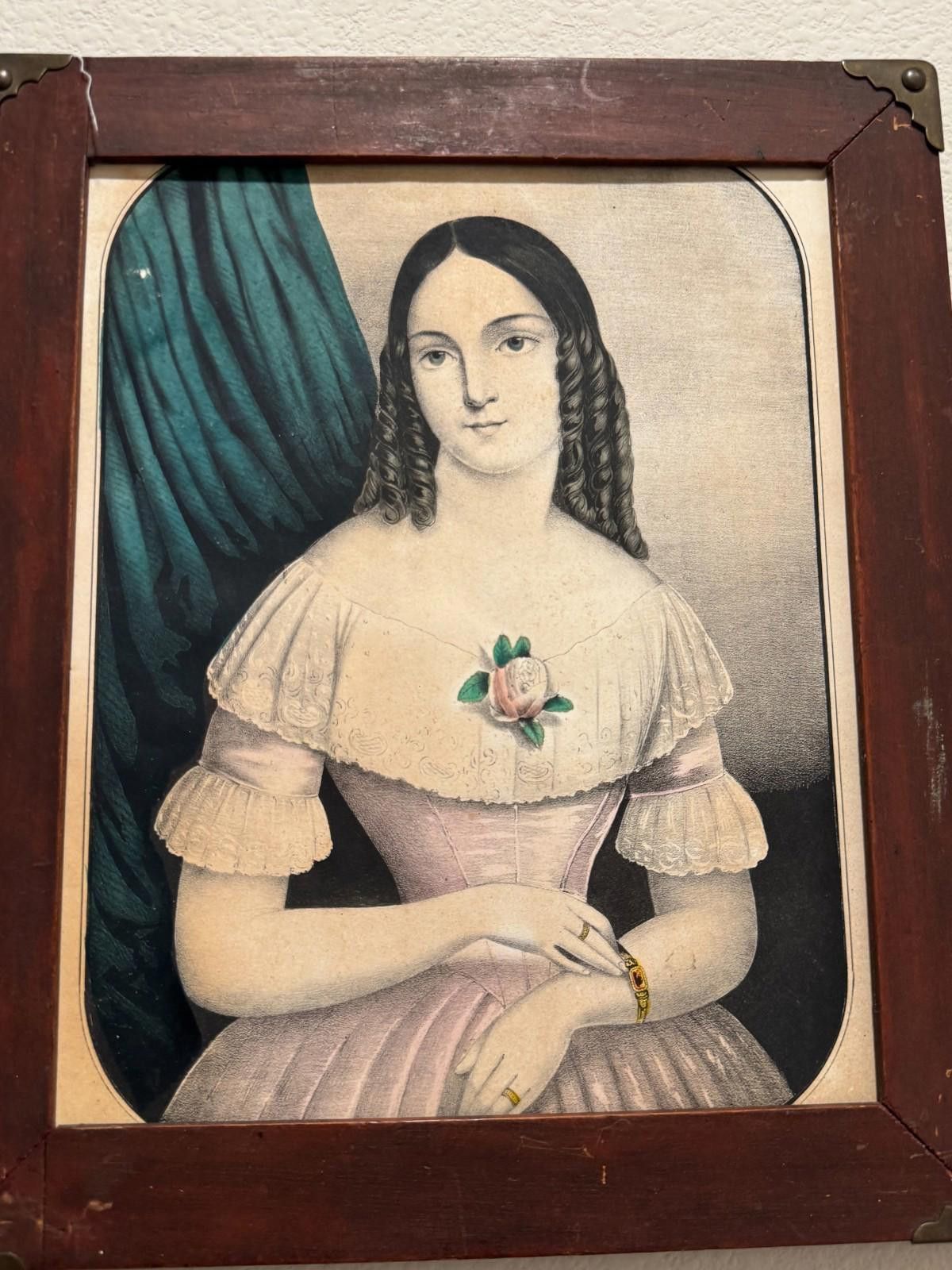 Other Antique Framed Victorian Lady Portrait Lithograph Chittenden Size ONE SIZE - 5 Thumbnail