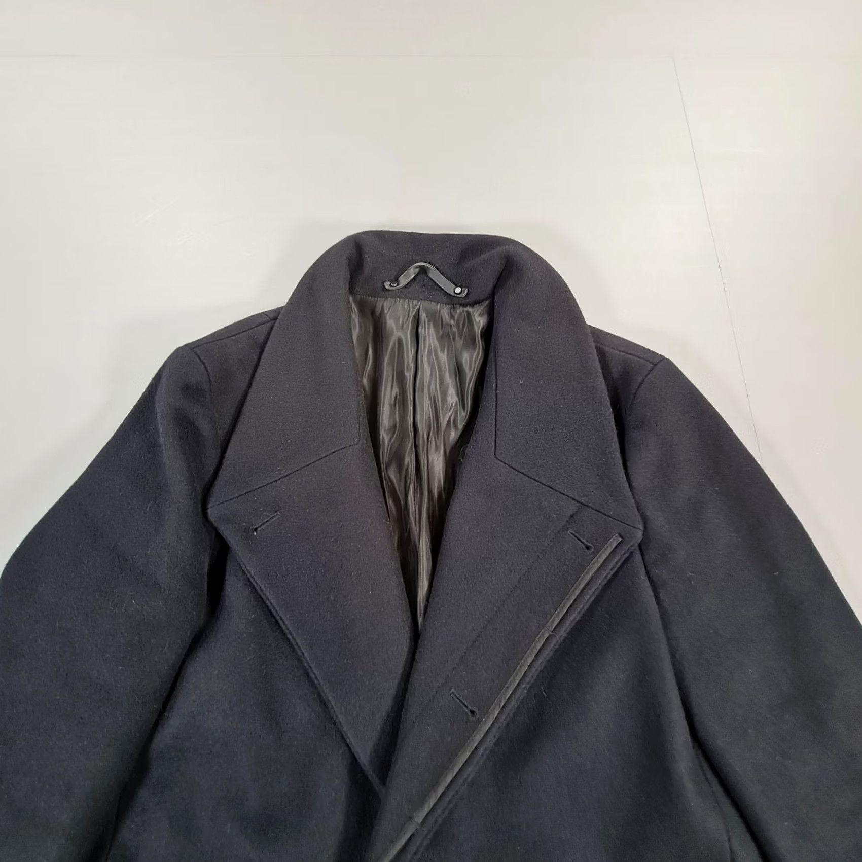 Allsaints AllSaints Mens Coat Navy Blue 36 Wool Single Breasted Mire Overcoat Size US XXS / EU 40 - 2 Thumbnail