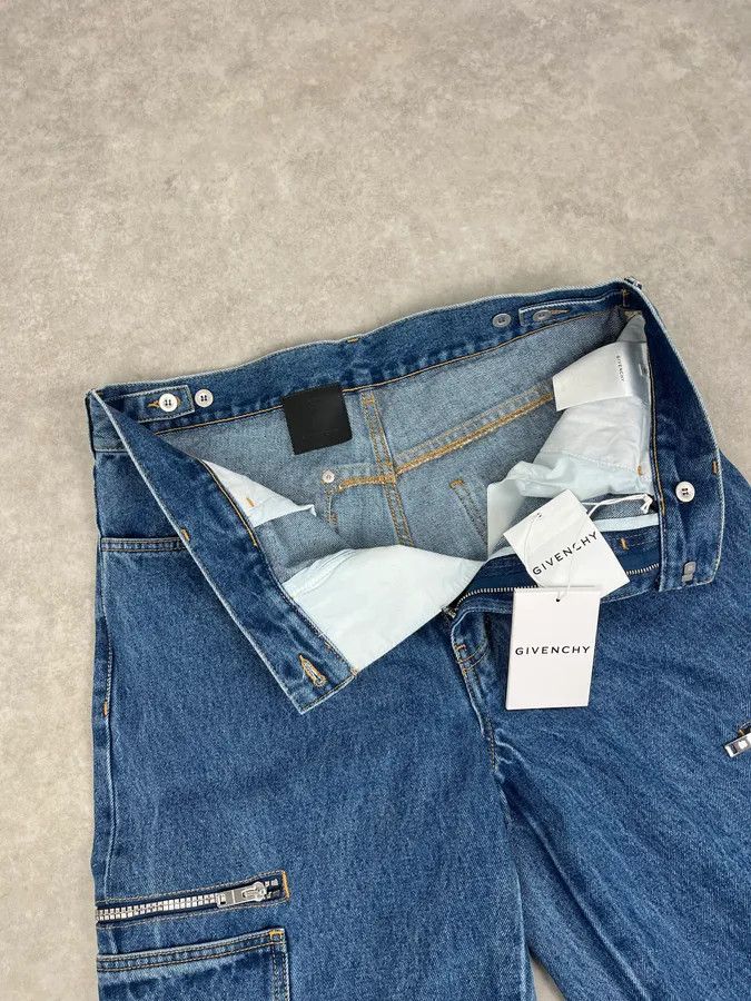 Givenchy AW2023 Givenchy Indigo Blue Cargo Denim Jeans By Matthew Williams Size US 32 / EU 48 - 8 Thumbnail