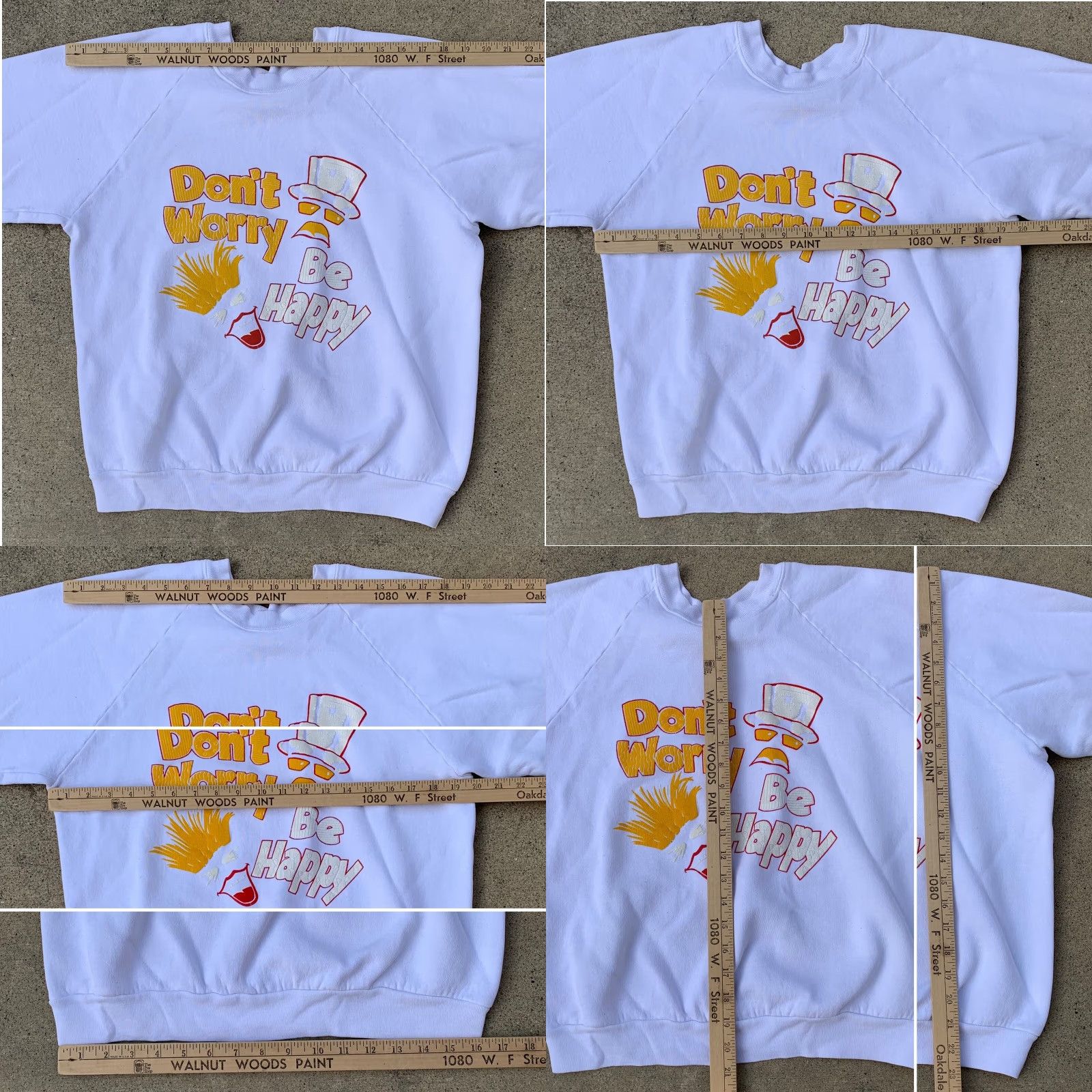 Vintage VINTAGE Don’t Worry Be Happy raglan sweatshirt 80s 90s 1980s Size M Mens White Graphic Sweatshirt Raglan Pullover Jumper Sweater Size US M / EU 48-50 / 2 - 8 Thumbnail