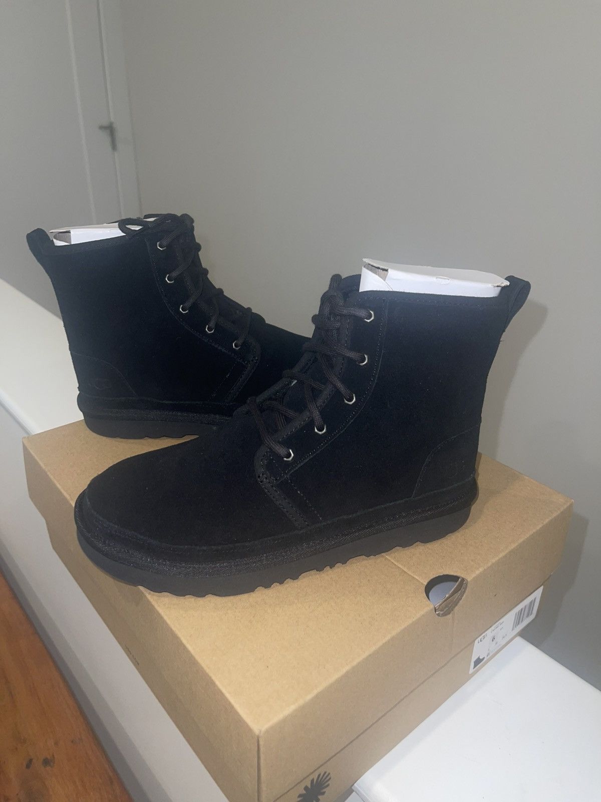 Ugg UGG Neumel Suede Lace-Up Black Boots Size 6 Size US 6 / EU 39 - 1 Thumbnail
