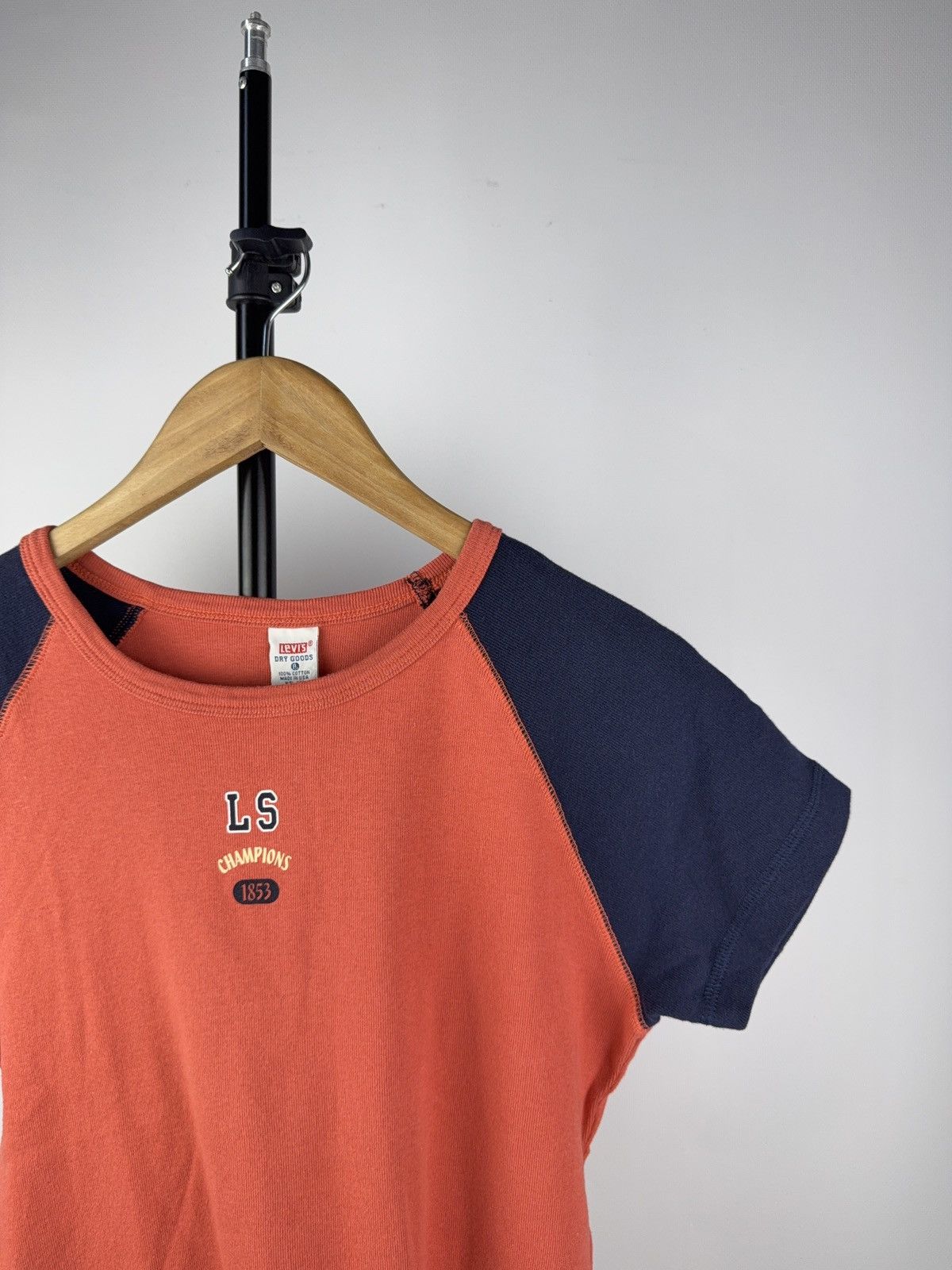 Levi's × Levi's Vintage Clothing Y2K Levi’s Raglan Baby Tee USA 90s LS Champions T Shirt Size L / US 10 / IT 46 - 2 Thumbnail