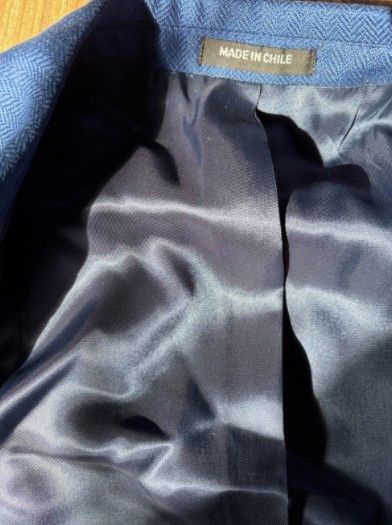 Other Rush Wilson Limited 43R Blue Blazer Herringbone 100 Silk Size 42R - 4 Thumbnail