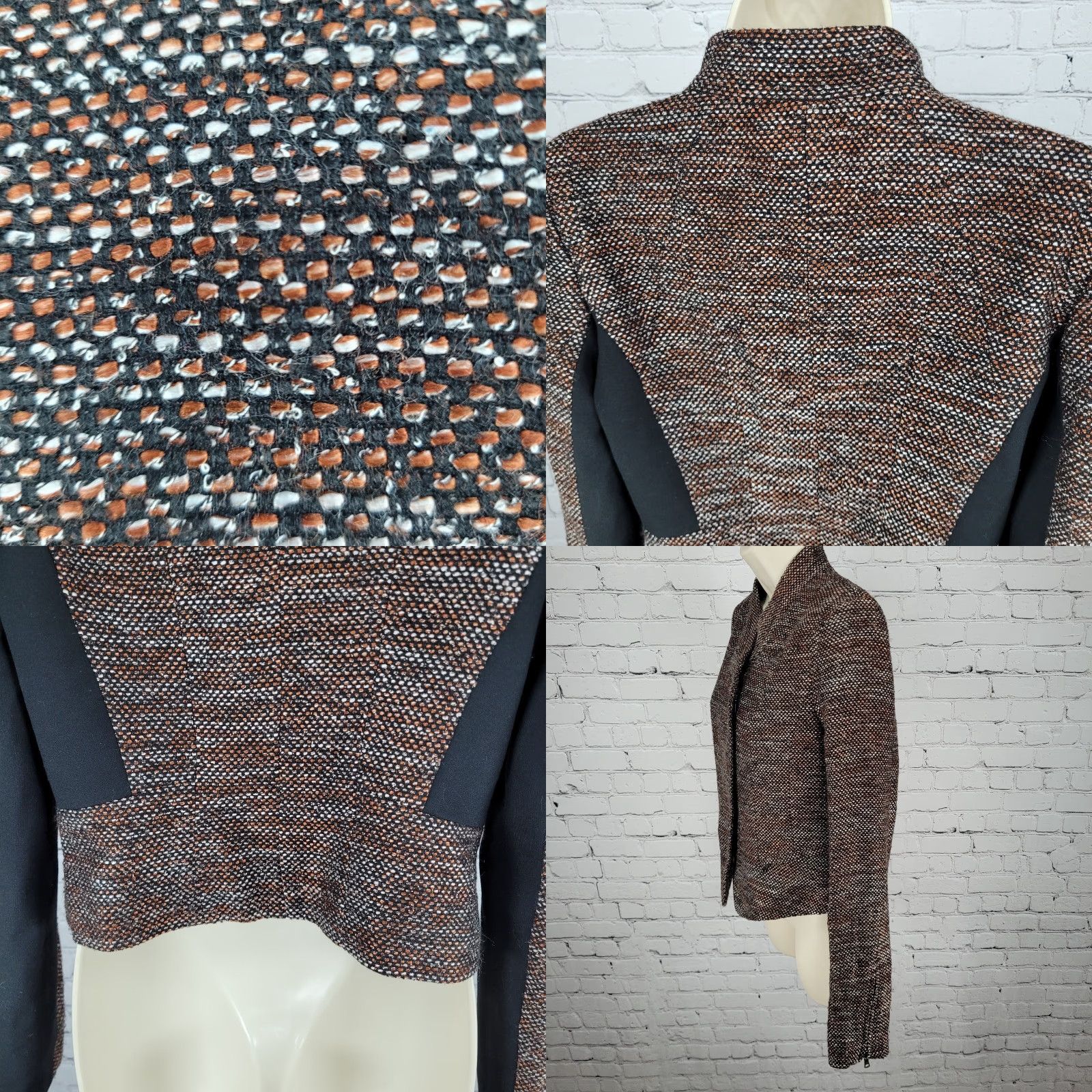Ann Taylor Ann Taylor Jacket Womens Size 6 Brown Textured Zipped Pockets Lightweight Short Sleeve Business Casual Travel Size M / US 6-8 / IT 42-44 - 9 Thumbnail