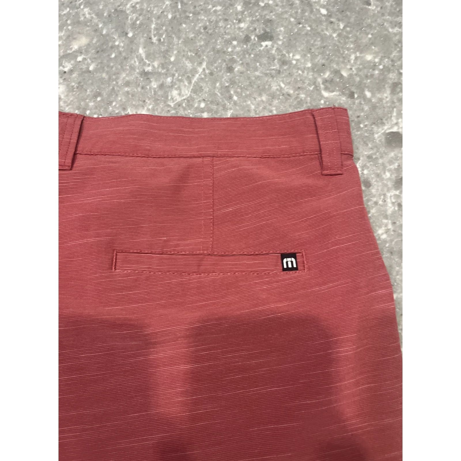 TravisMathew Travis Mathew Golf Shorts Mens 38 Red Chino 9" Inseam Lightweight Stretch Pockets Casual Travel Regular Front Flat Solid Size US 38 / EU 54 - 7 Thumbnail