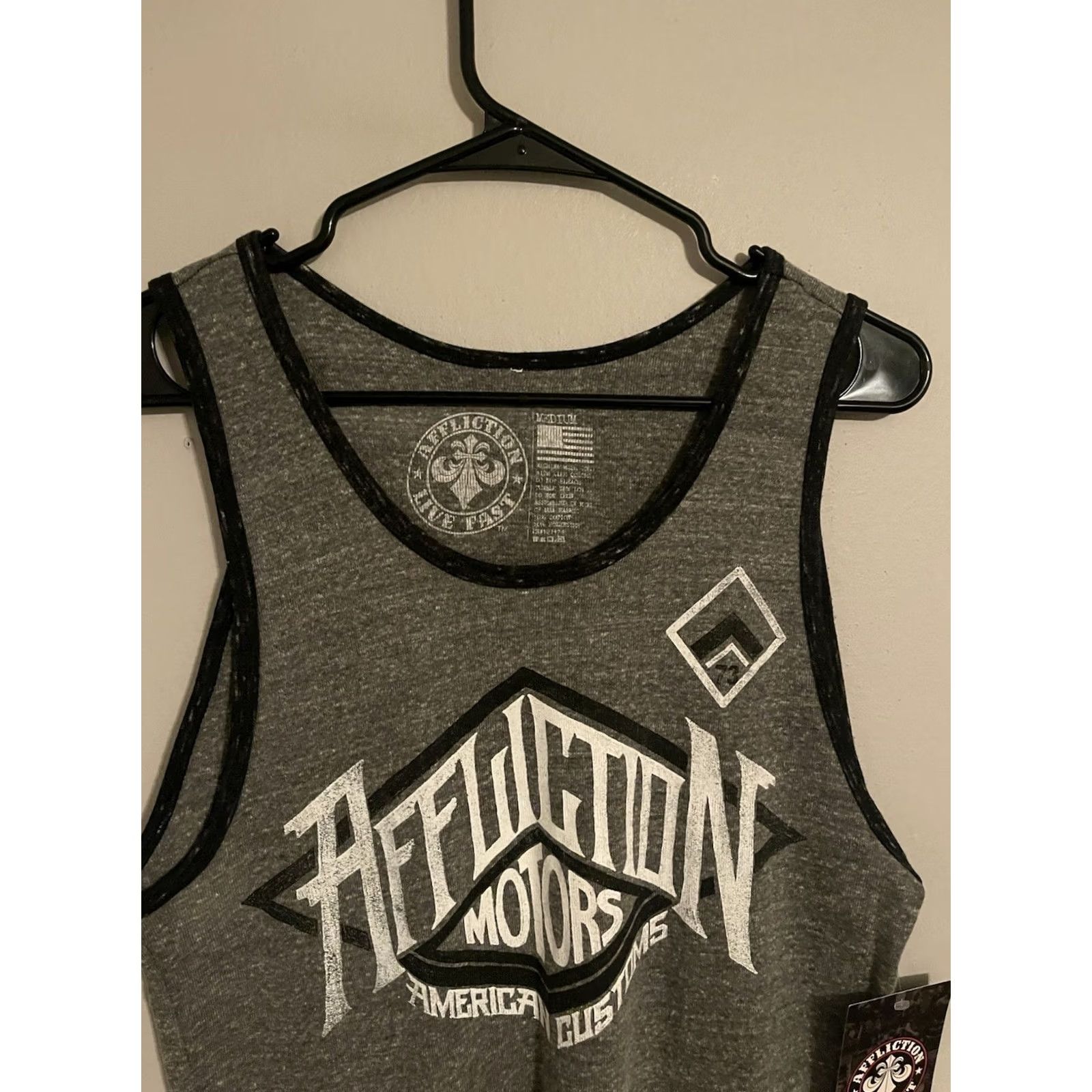 Affliction Affliction Motors American Customs Made in USA Gray Tank Top Shirt -Mens M -New Size US M / EU 48-50 / 2 - 2 Thumbnail