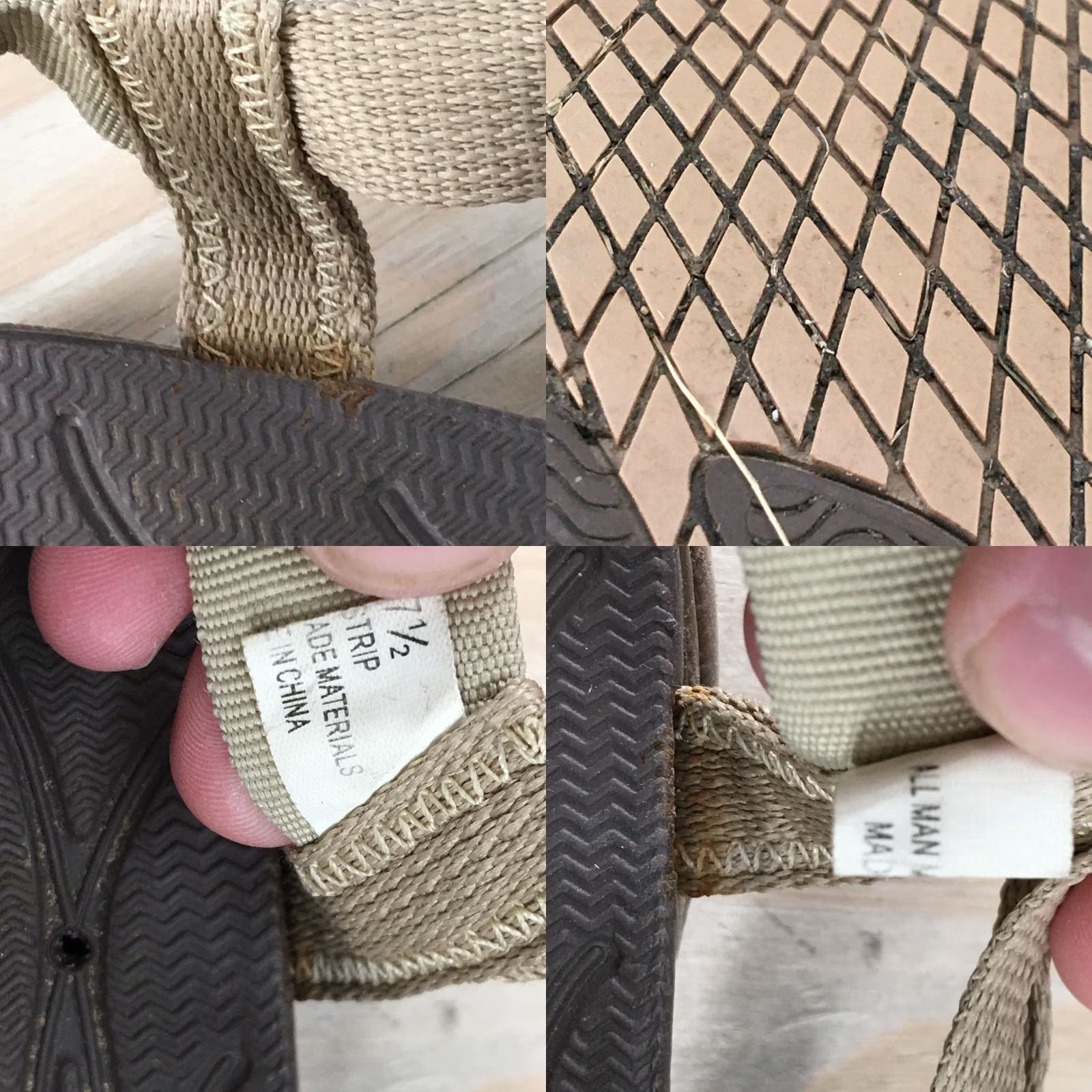 Vintage Khombu Sandals Womens 7.5 Ankle Straps Beige Faux Leather Hook & Loop Casual Sandals Womens 7.5 Beige Strappy Size US 8 / IT 38 - 9 Thumbnail