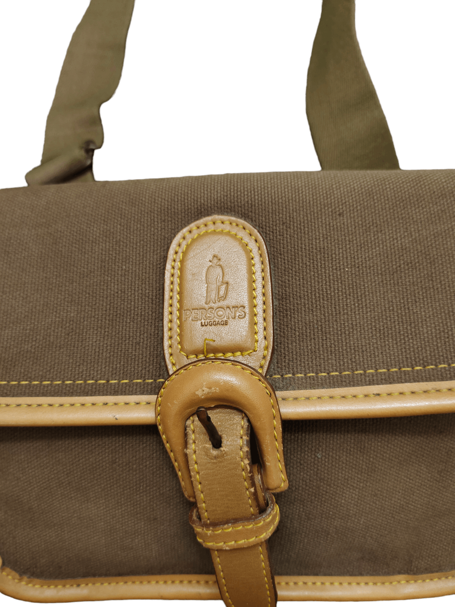 PERSON'S Vintage Persons Duck Cotton Leather Lining Belt Bag Size ONE SIZE - 4 Thumbnail