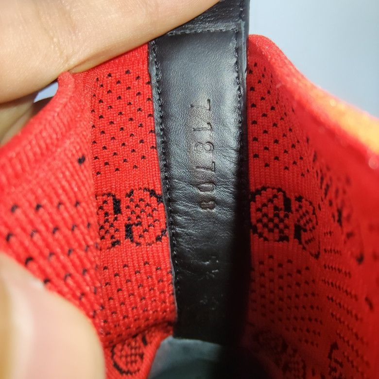Gucci Gucci Leather GG Knit Ankle Boots in Red and Black - Size US 8.5 / EU 41-42 - 5 Thumbnail
