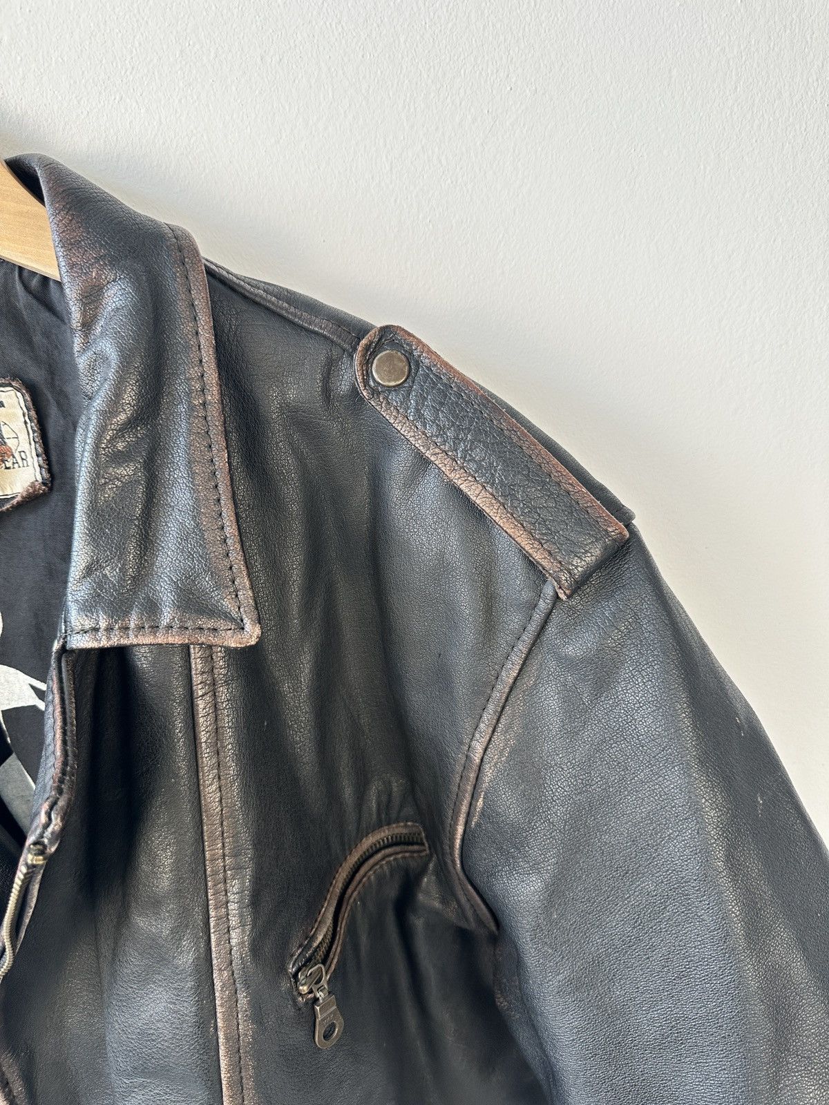 Leather RARE Newport World Cup 1994 Leather Biker Jacket Distressed Size US XL / EU 56 / 4 - 11 Thumbnail