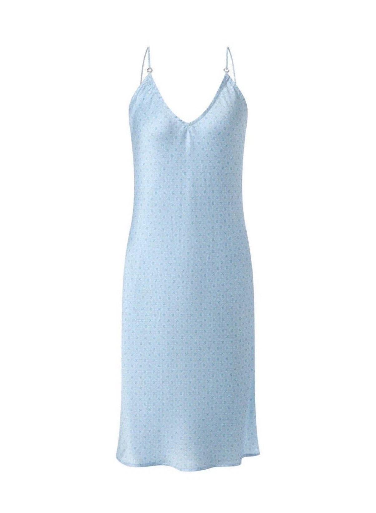 Chrome Hearts Monogram Baby Blue Silk Dress, Women's