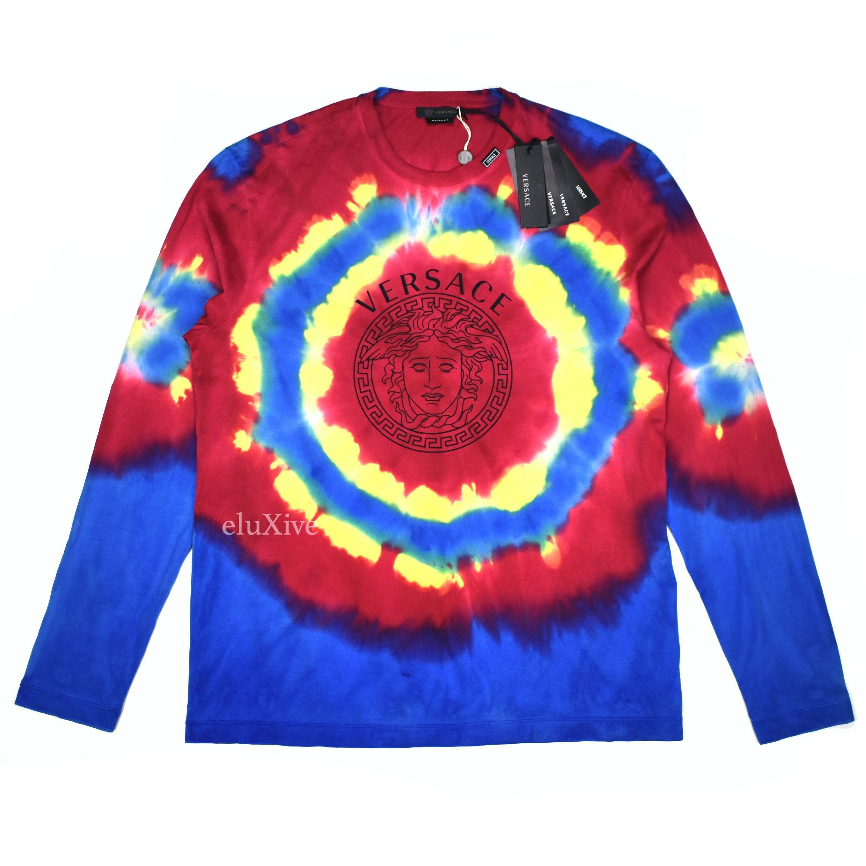 Versace Versace SS20 Runway Medusa Logo Tie Dye L/S T-Shirt NWT Size US S / EU 44-46 / 1 - 1 Preview