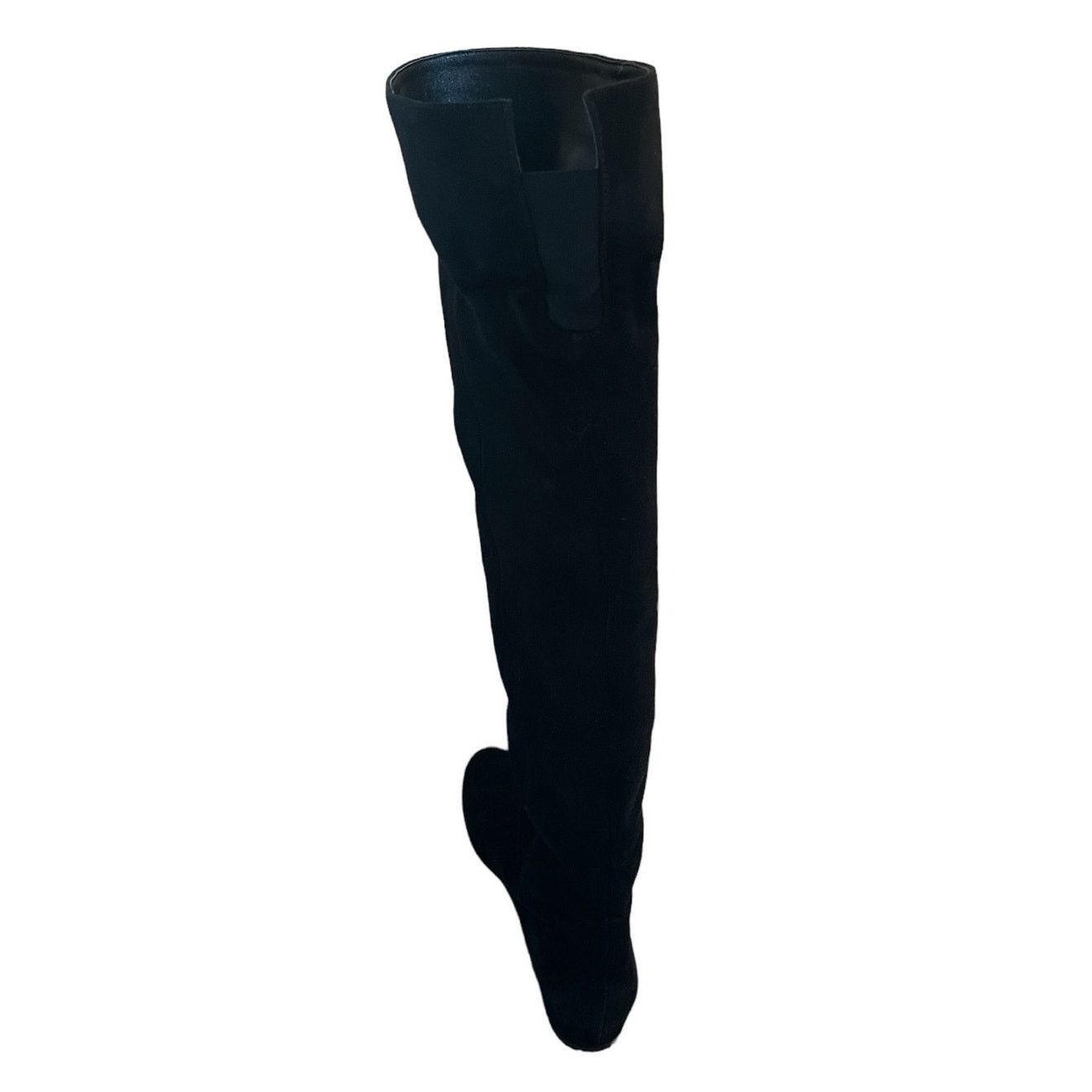 Stuart Weitzman Stuart Weitzman Over the Knee Black Leather Suede Boots 7.5 Size US 7.5 / IT 37.5 - 15 Thumbnail
