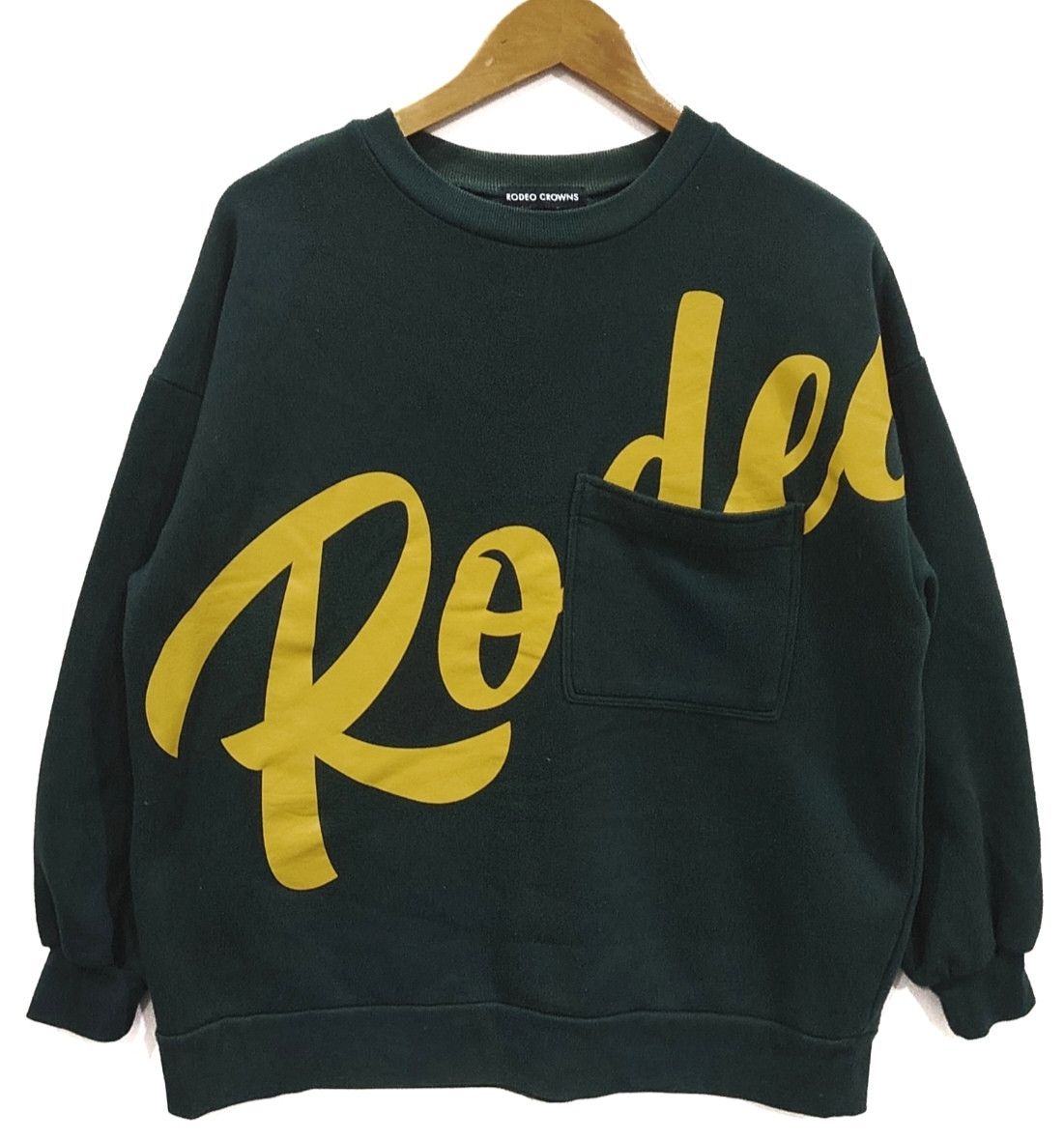Japanese Brand × Vintage Vtg RODEO CROWN Embroidery Spellout. Baggy Style Sweatshirt Size US XL / EU 56 / 4 - 1 Thumbnail