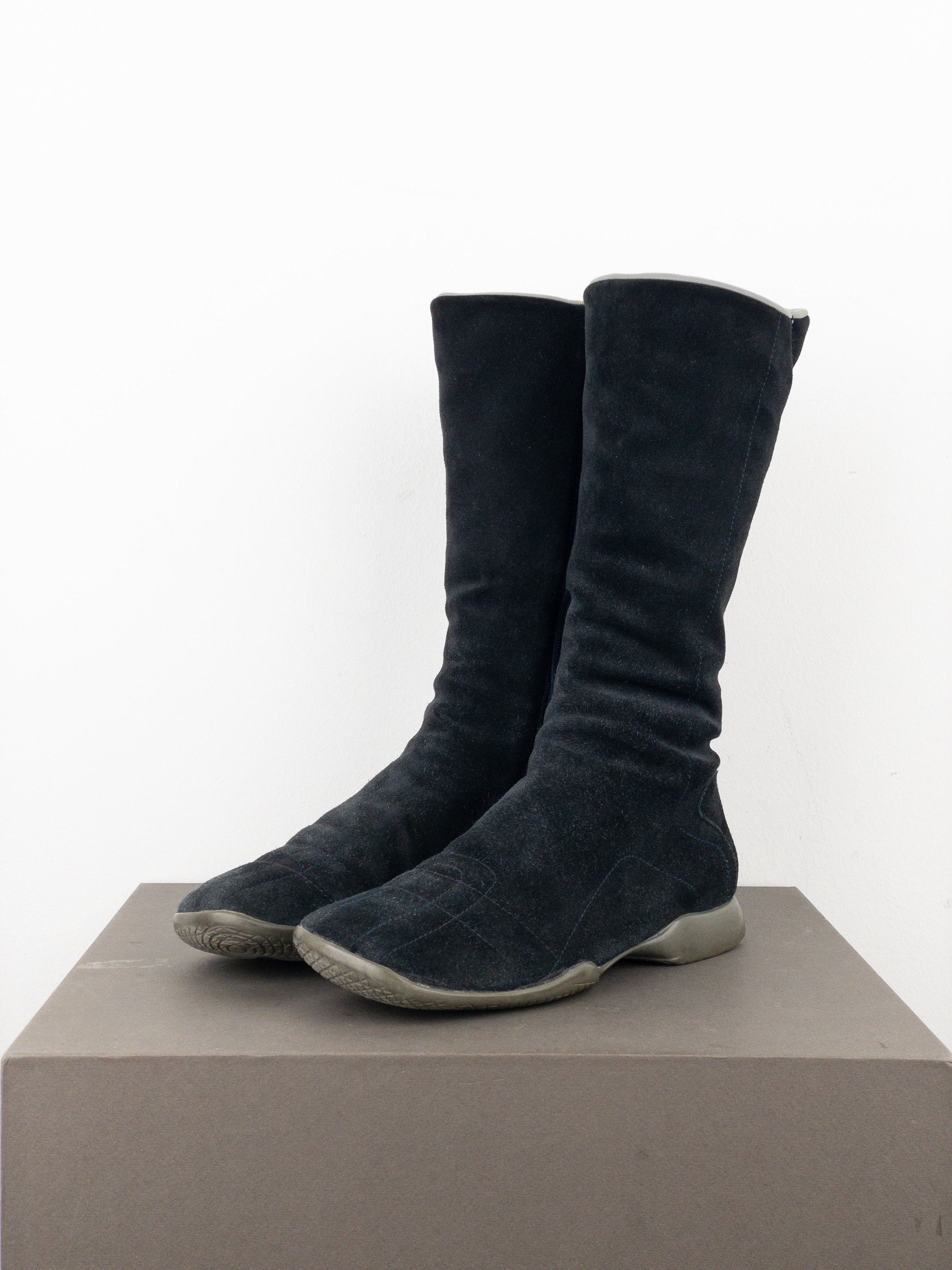 Prada AW99 Suede Knee High Square Toe Biker Moto Sports Boots Size US 6 / IT 36 - 1 Thumbnail