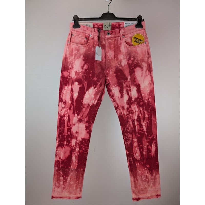 Gallery Dept. o1rshd1 Biscayne Tie-Dye Slim Fit Denim Jeans in Red Size US 32 / EU 48 - 1 Thumbnail
