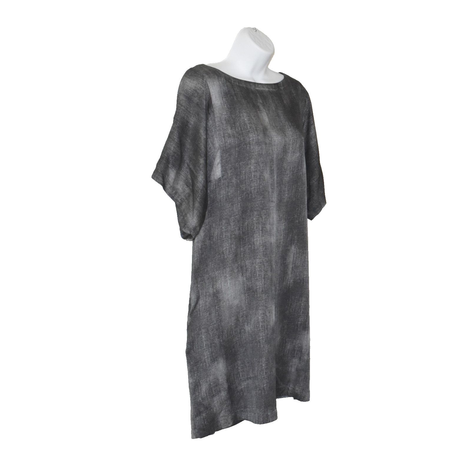 Eileen Fisher NEW EILEEN FISHER Silk Cotton Hazy Print Mini Shift Dress M Size M / US 6-8 / IT 42-44 - 3 Thumbnail