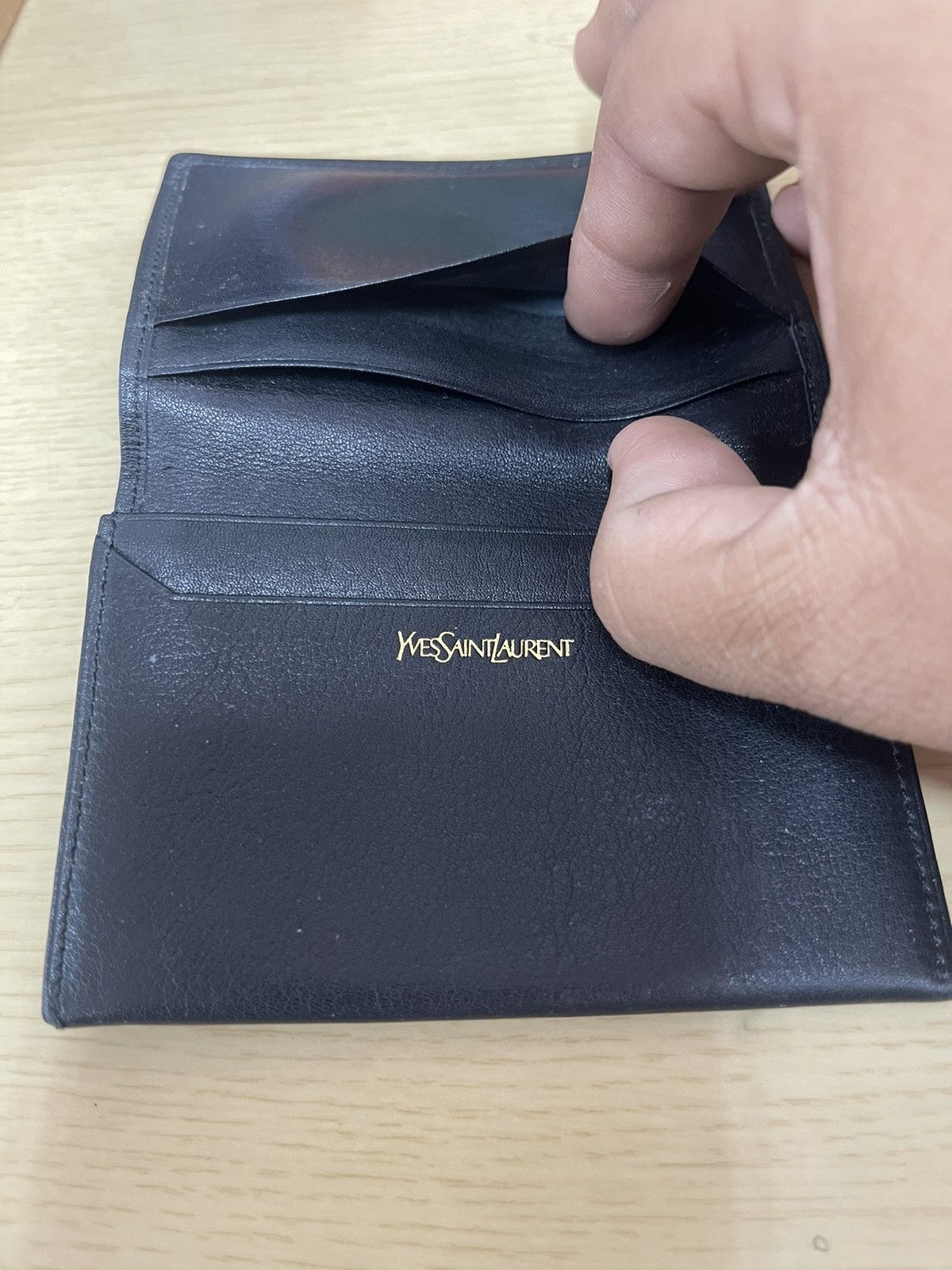 Yves Saint Laurent YSL Leather Card Wallet Yves Saint Laurent Compact Bifold Size ONE SIZE - 7 Thumbnail