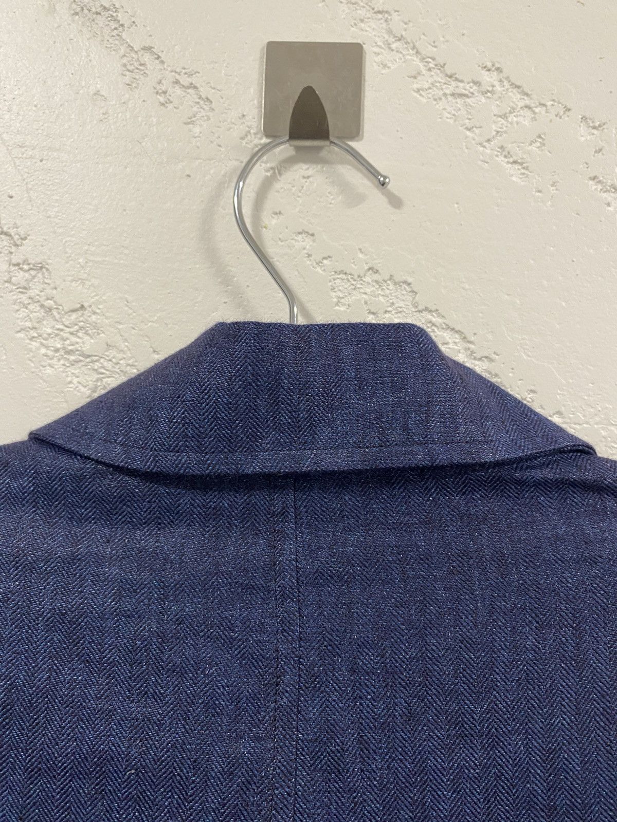 Luigi Borrelli Luigi Borelli Napoli Blue Linen Light Coat Jacket Size: 54 Size US L / EU 52-54 / 3 - 13 Thumbnail
