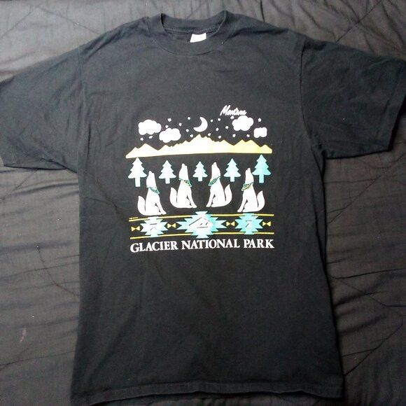Vintage Vintage Glacier National Park Montana Wolves T-Shirt Size US L / EU 52-54 / 3 - 2 Thumbnail
