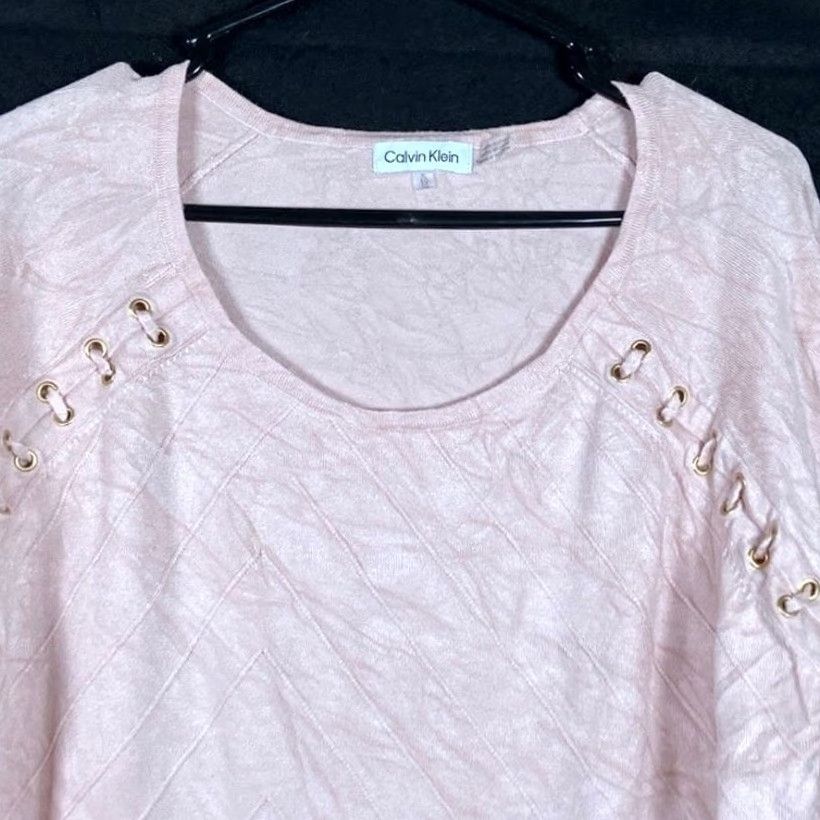 Calvin Klein Calvin Klein Womens Shirt Pink Gold Grommet Trim Lightweight Long Sleeve XL Size M / US 6-8 / IT 42-44 - 2 Thumbnail
