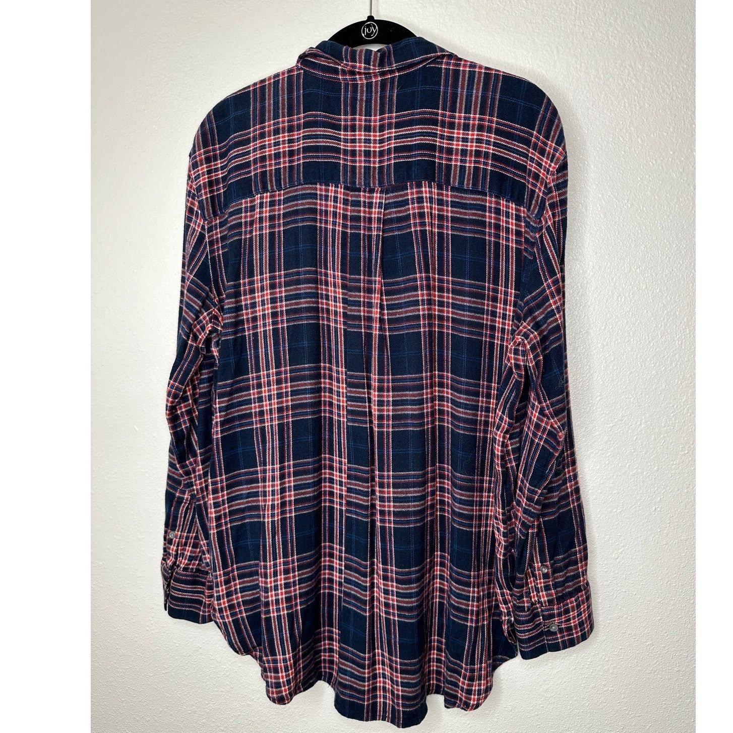 Treasure & Bond Treasure & Bond Navy Plaid Collared Button Boyfriend Shirt L Size L / US 10 / IT 46 - 3 Thumbnail