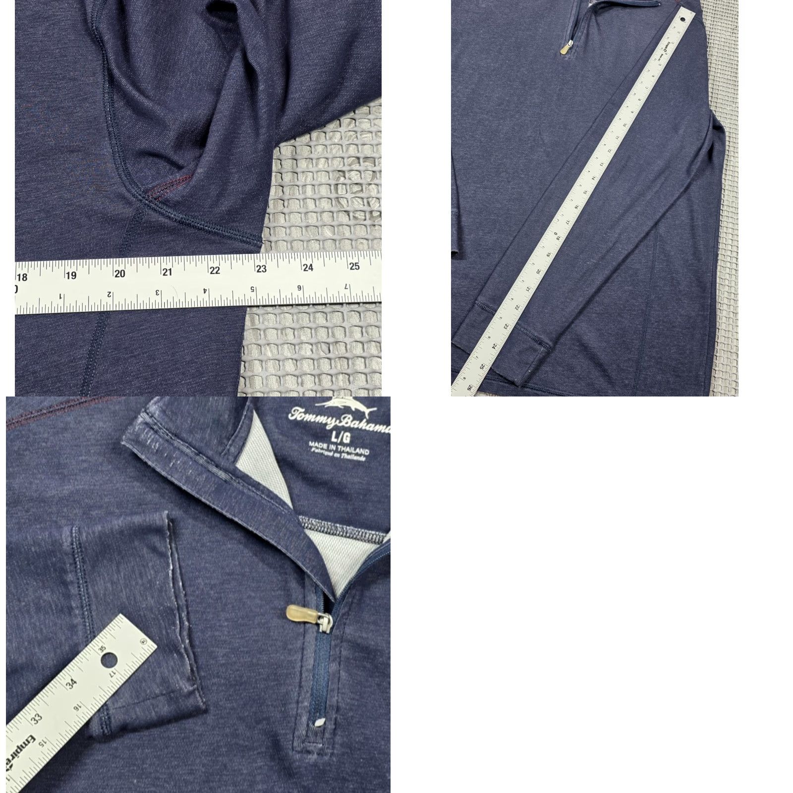 Tommy Bahama Tommy Bahama Polo Shirt L Blue 1/4 Zip Long-Sleeve Knit Stretch Regular Mens Size US L / EU 52-54 / 3 - 9 Thumbnail