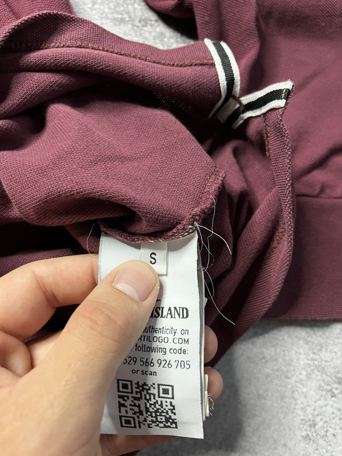 Stone Island Stone Island Long Sleeve Polo Patch Program Burgundy Men’s S Size US S / EU 44-46 / 1 - 12 Thumbnail