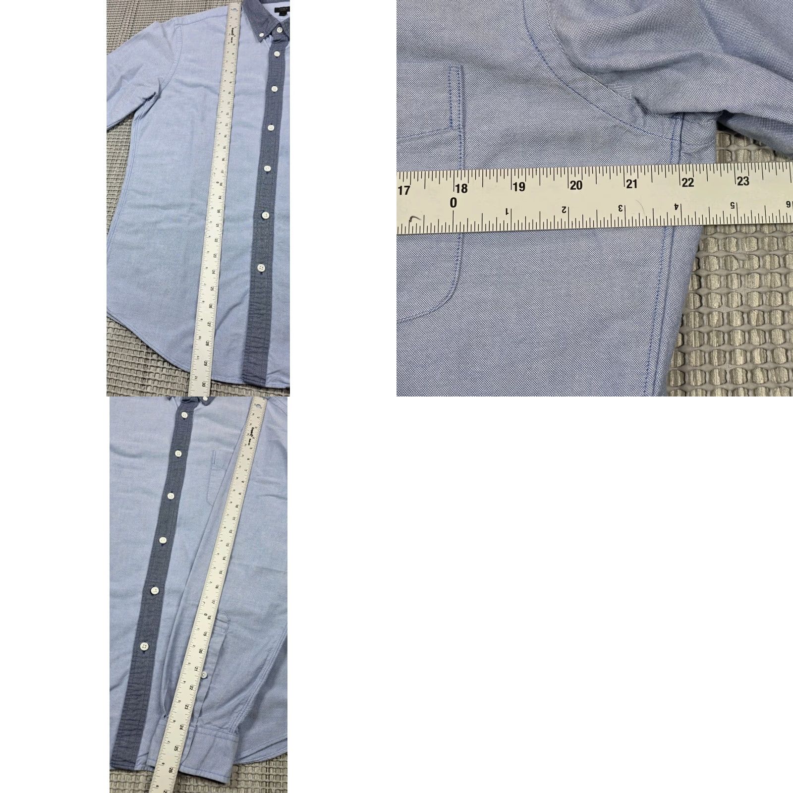 J.Crew J.CREW Oxford Shirt Mens Button Up 2 Tone Slim Blue-Chambray Colorblock L Size US L / EU 52-54 / 3 - 8 Thumbnail