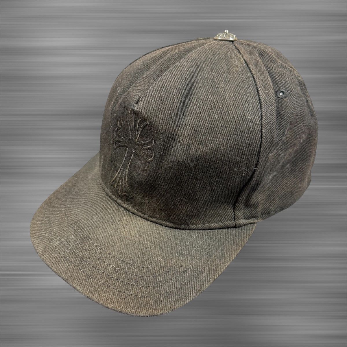 Chrome Hearts Chrome Hearts Cross Waxed Denim ‘Faded’ Baseball Cap Size ONE SIZE - 1 Thumbnail