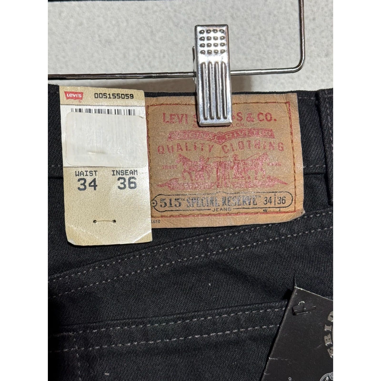 Levi's VINTAGE Levi's 515 Jeans 32W 36L Black Relaxed Fit 90s Kanye Mens Jeans 5-Pocket Straight 1997 USA Size US 32 / EU 48 - 3 Thumbnail