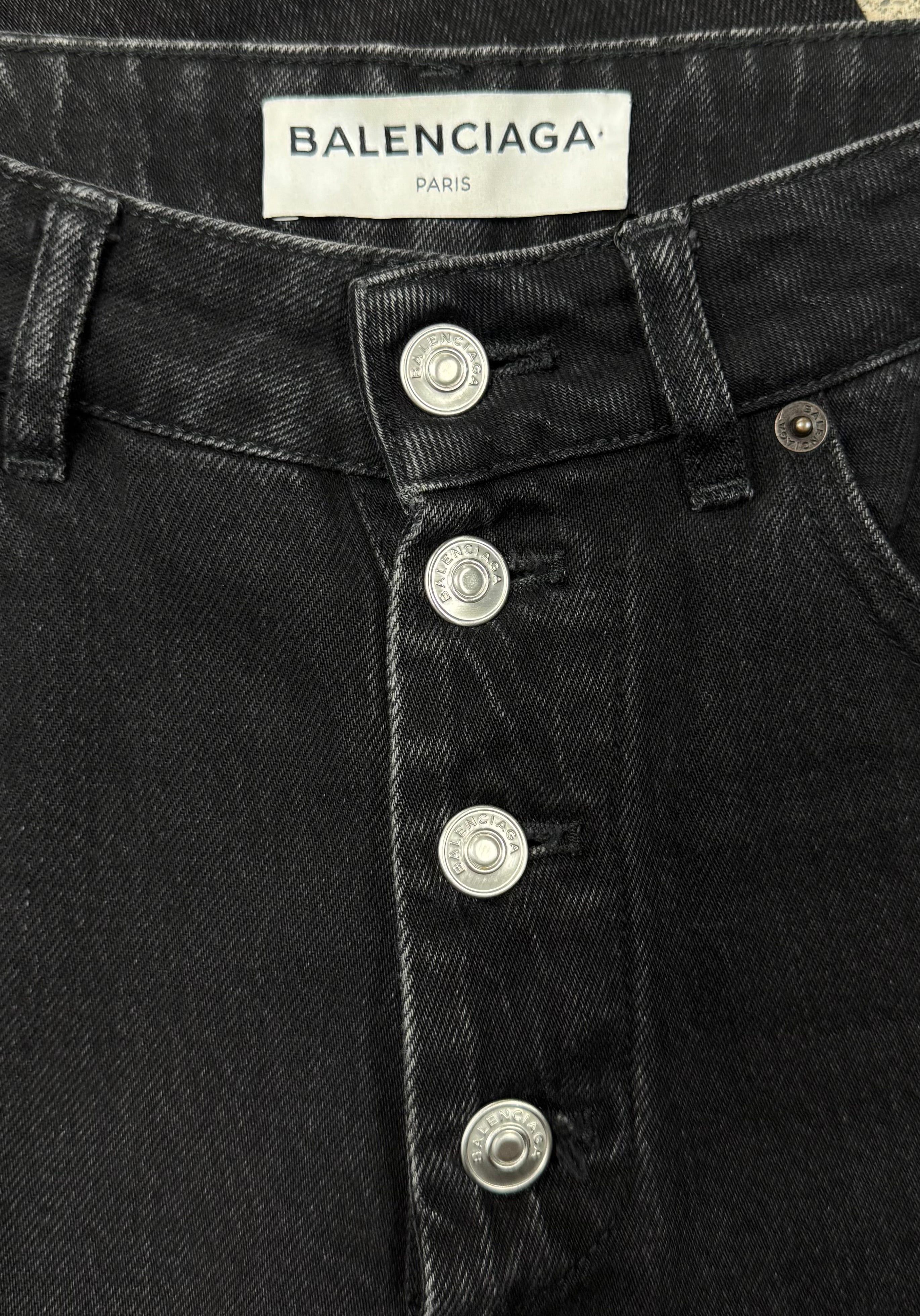 Balenciaga 2017 Balenciaga Black ‘Button Fly’ Black Skinny Jeans Size US 28 / EU 44 - 2 Thumbnail