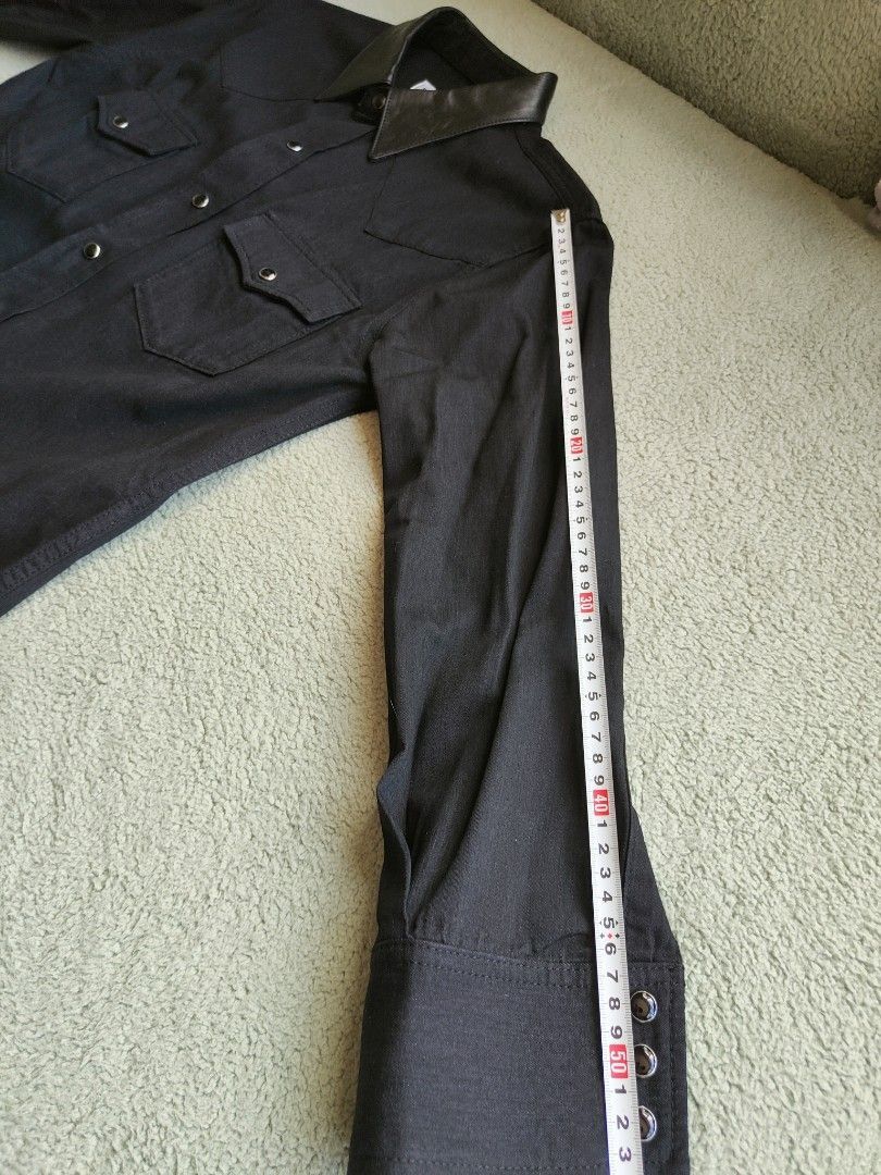 Saint Laurent Paris Saint Laurent Paris Denim Western Shirt leather collar Size US XS / EU 42 / 0 - 3 Thumbnail