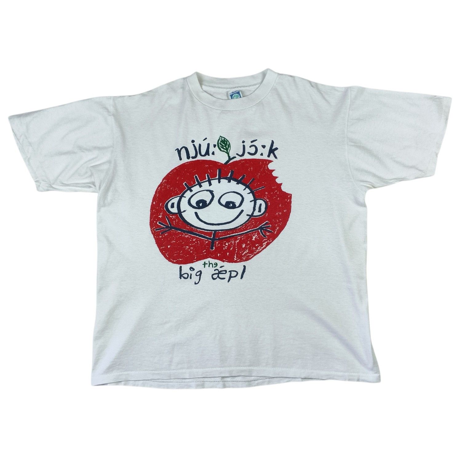 Vintage Vintage 90's BIG AEPL Big Apple T-Shirt Single Stitches Size US L / EU 52-54 / 3 - 2 Thumbnail