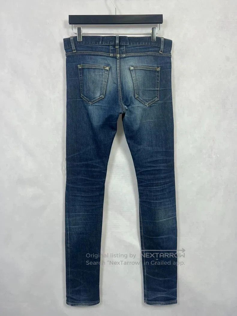 Saint Laurent Paris Saint Laurent Blue Ripped Cat Scratch Jeans. Size US 31 - 2 Thumbnail